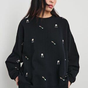 Rails Black Sweatshirt with Embroidered Accents